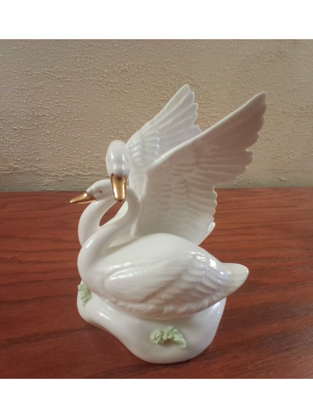 Swan Love Couple Unique Design Male Full Winged Over Female House of Zog Vintage